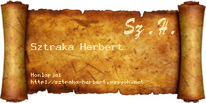 Sztraka Herbert névjegykártya